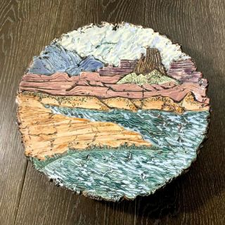 Eric Boos Art Pottery Bowl Plate Sedona Az Red Rock Crossing Southwest Landscape