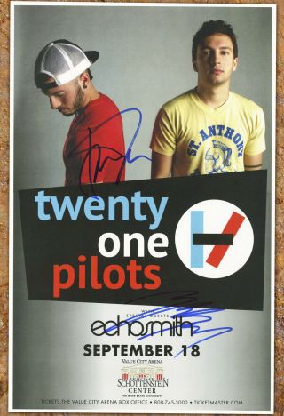 Twenty One Pilots Autographed Gig Poster Josh Dun And Tyler Joseph