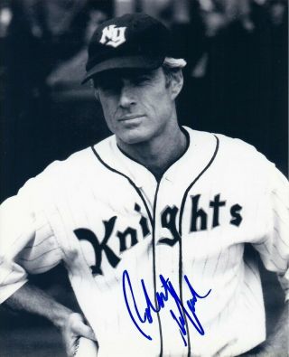 Robert Redford Signed The Natural 8x10 W/ Roy Hobbs Baseball Uniform Closeup
