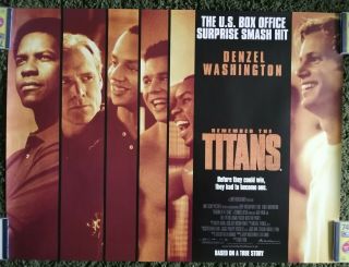 Remember The Titans (2000) Uk Quad Movie Poster Denzel Washington