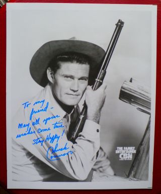 Chuck Connors Signed 8 X 10 B&w Photo