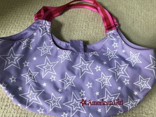 American Girl 2 Doll Carrier Tote Purple Pink Stars Euc