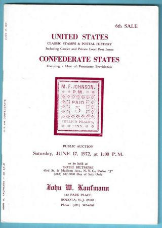 U.  S.  And Confederate States,  John W.  Kaufmann,  6,  June 17,  1972