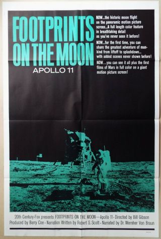 Footprints On The Moon 1969 Apollo 11 Moon Landing Us One Sheet Poster
