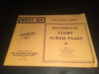 White Ace Stamp Album Supplement Pages - United Nations 24 Singles & Blocks 1977