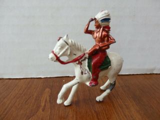 Antique Or Vintage Lead Native American Indian On A Horse 3 "