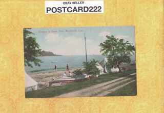 Ct Woodmont Milford 1908 - 14 Antique Postcard Entrance To Oyster River Conn