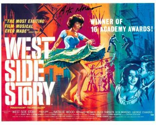 Rita Moreno Signed West Side Story 8x10 W/ Natalie Wood Color Mini - Poster