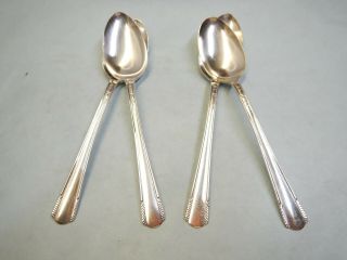 4 Chatham Oval Soup/dessert Spoons - Elegant 1935 Art Deco - Wm Rogers Fine