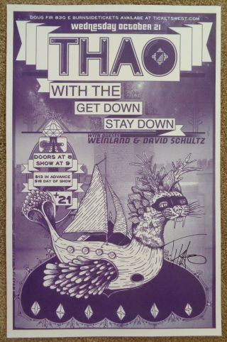 Signed Thao Gig Poster In - Person W/proof Concert Autograph Get Down Stay Down