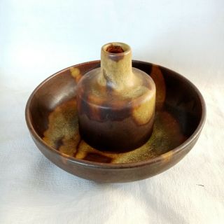 Vintage Set Mid Century Modern Signed Studio Art Pottery Vase/weed Pot And Bowl