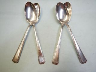4 Cheshire Oval Soup/dessert Spoons - Elegant 1925 Rogers