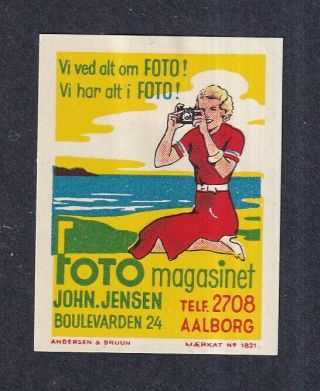 Denmark Scarce Poster Stamp Photography Aalborg Photo Camera Shop