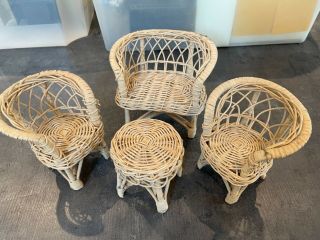 Vintage Sindy Wicker Chairs And Table