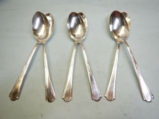 6 Valencia Oval Soup/dessert Spoons - Elegant 1930 