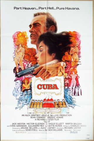 Cuba 1979 Sean Connery Brooke Adams Us One Sheet Poster