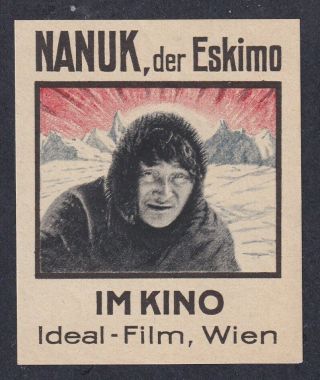 Germany Scarce Poster Stamp Ideal Film Kino Movie Wien Nanuk The Eskimo