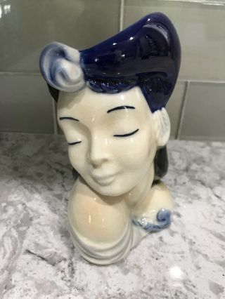 Vintage Lady Head Vase / Wall Pocket Royal Copley