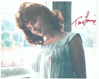 Tina Louise Signed Busty Young Sexy 8x10 W/ Color Closeup In Sheer Negligee