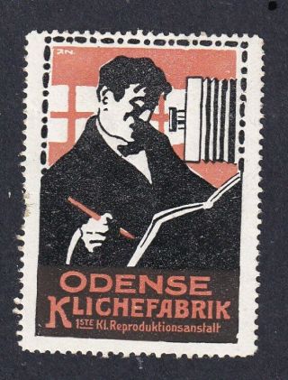 Denmark Scarce Poster Stamp Odense ClichÉ Factory