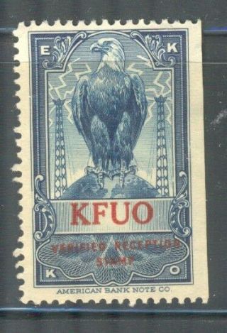 Ekko Verified Radio Reception Stamp Kfuo St Louis Missouri