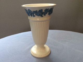 Wedgwood Embossed Queensware Lavender On Cream Fluted 6 1/2 " Vase