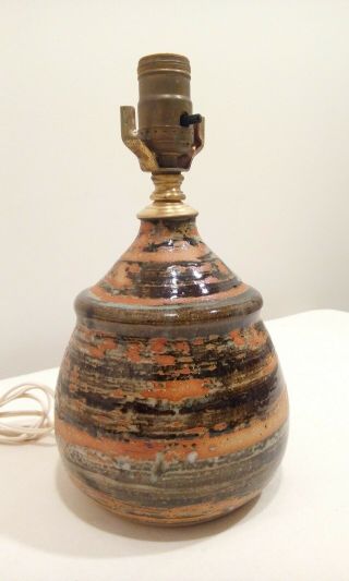 Mcm Studio Art Pottery Lamp Mid Century Modern Signed Appleton Hand Crafted