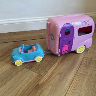 Barbie Club Chelsea Camper Van Caravan Camping With Car Accessories Playset