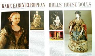 7p History Article,  Color Pics - Antique German And Dutch Wax Doll House Dolls