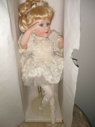 Kingstate The Dollcrafter Charis Ballerina Porcelain Doll W/ Stand 16.  5 "