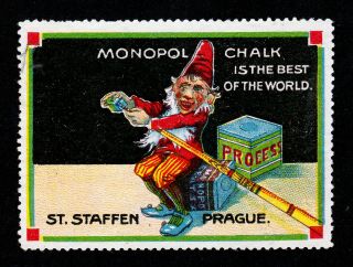 Vintage Poster Stamp Monopol Billiard Chalk Process 1920s Mng