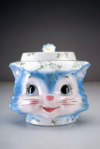 Vintage Lefton Esd Japan Miss Priss Kitty Cat Cookie Jar