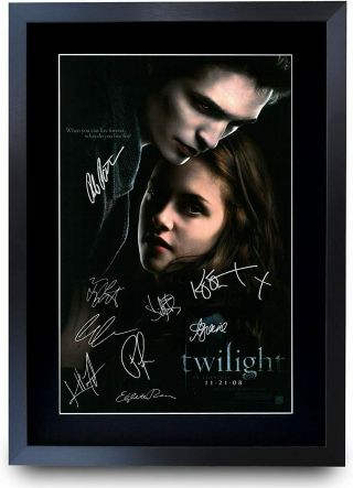 For Twilight Fans Kristen Stewart,  Robert Pattinson A3 Poster Signed Print Pic