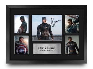 Chris Evans Gift Signed Autograph A3 Poster Picture Print To Movie Fans