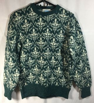 Vintage Royal North Mills Outfitters Men’s Size L Usa Wool Blend Green Sweater
