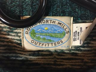 Vintage Royal North Mills Outfitters Men’s Size L USA Wool Blend Green Sweater 2