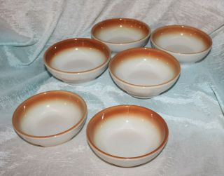 Set Of 6 Vintage Homer Laughlin Best Restaurant Ware 5 5/8 " Soup Cereal Bowls