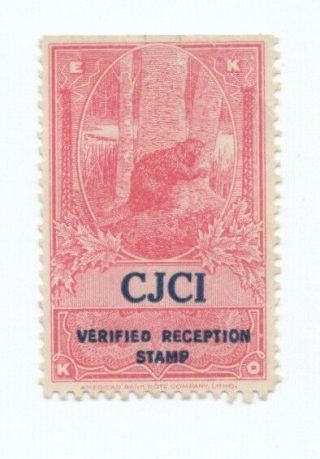 Ekko Radio Reception Stamp,  Cjci,  St John,  Brunswick