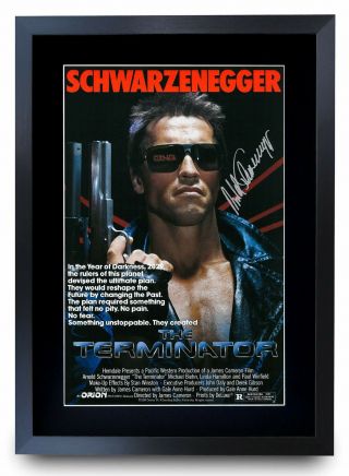 Terminator Schwarzenegger Idea Printed A3 Poster Signed Picture For Movie Fans