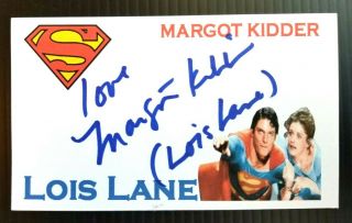 " Superman " Margot Kidder " Lois Lane " Autographed 3x5 Index Card