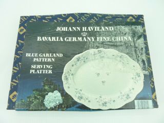 Johann Haviland Bavaria Germany Fine China Blue Garland Pattern Serving Platter