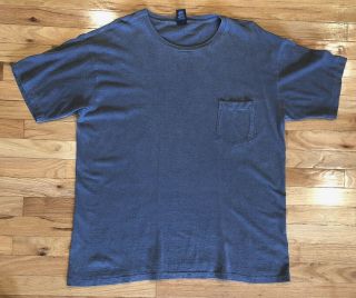 Gap Pocket T - Shirt Tee Shirt Vintage 1990s Grunge Boxy Faded Blue Men 