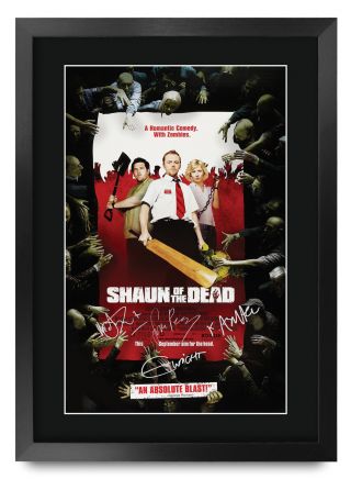 Shaun Of The Dead Simon Pegg Gift Printed A3 Poster Signed Picture For Movie Fan