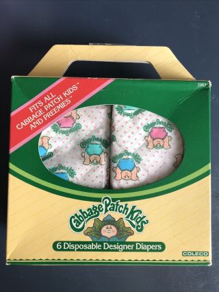 1984 Vintage Coleco Cabbage Patch Kids 4 Disposable Designer Diapers Opened