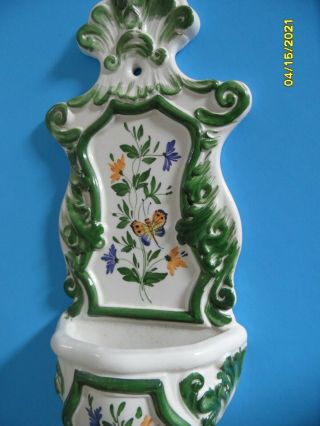 Italian Zanolli Ceramic Handpainted Wall Pocket Planter 3