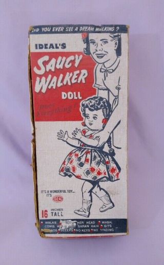 Box For 16 " Saucy Walker Doll By Ideal 1950s