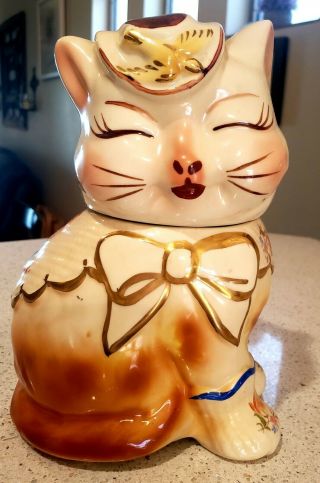 Gold Trimmed 1945 Shawnee Pottery Co.  Puss N 