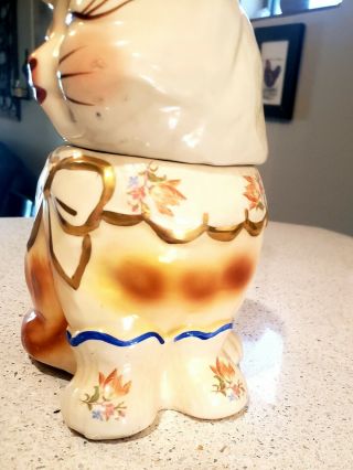 Gold Trimmed 1945 Shawnee Pottery Co.  Puss N ' Boots Cookie Jar in Great Cond. 2