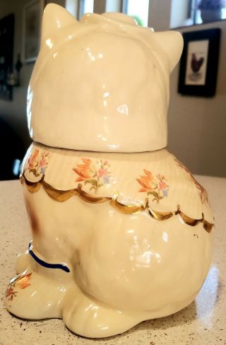 Gold Trimmed 1945 Shawnee Pottery Co.  Puss N ' Boots Cookie Jar in Great Cond. 3