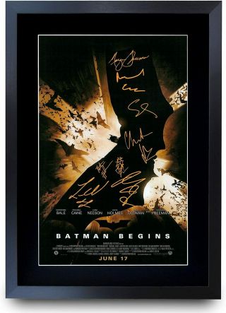Batman Christian Bale Trilogy Signed Pre Printed Autograph A3 Poster For A Fan